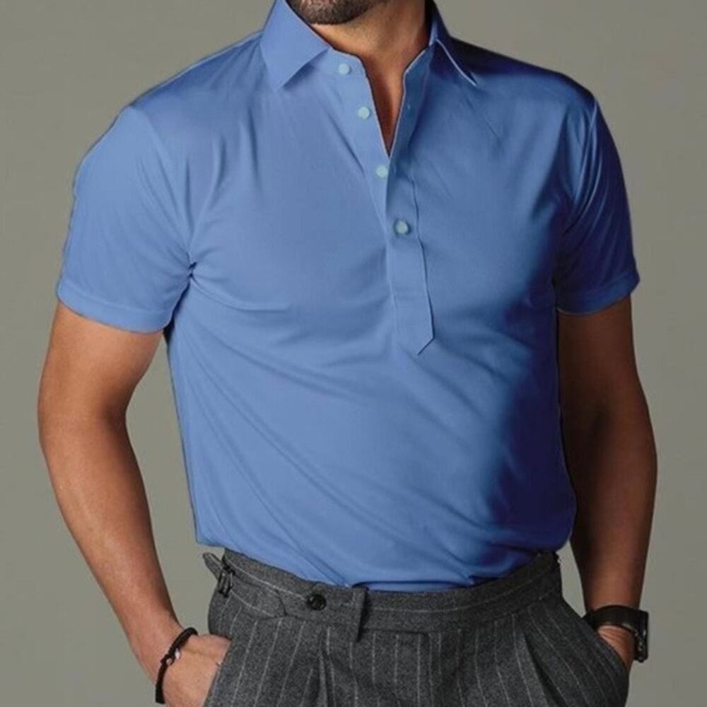 Collars & Col Original English Spread Collar Polo Shirt Men's Small French Blue